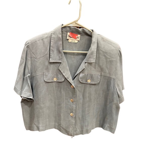 Women’s Vintage Paquette Too! Short sleeve button crop size 16 - Picture 1 of 12